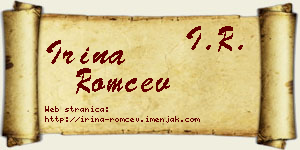 Irina Romčev vizit kartica